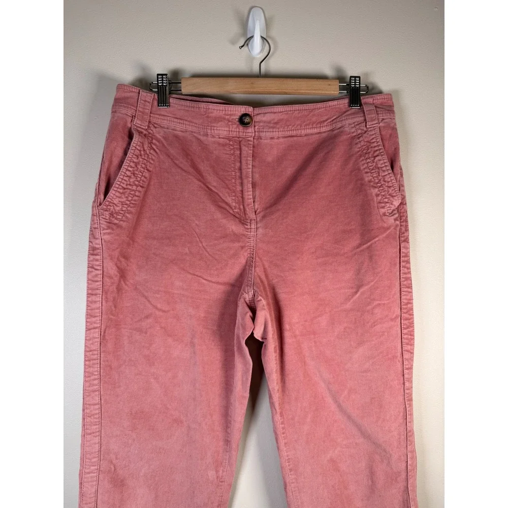 Boden Pink Corduroy Jogger Pants Elastic Waist Ankle Cuff‎ Women's Size 10L